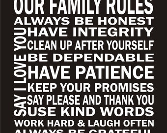 Our Family Rules Vinyl Lettering - Vinyl Decal - Vinyl Wall Art
