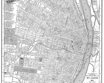 1924 San Antonio Street Map Vintage 11x14 Print by TheMapShop