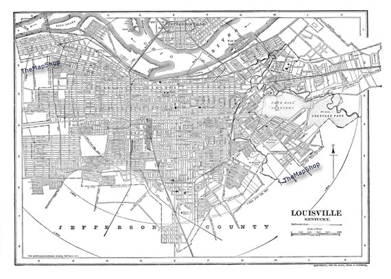 City map Louisville Kentucky