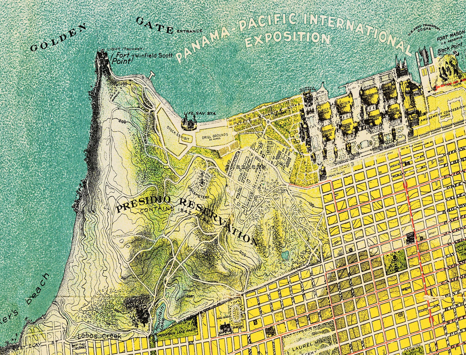 San Francisco Map Street Map Print Poster by TheMapShop on Etsy