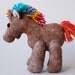 BEIGE Felt HORSE RAINBOW Mane Toy Pure Wool Hand Made in Canada Washable