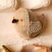 Beige and Grey Felt Baby Chicken Handmade in Canada Pure Wool Toy OOAK