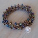 Jewel tone Bohemian wrap bracelet - SunDrops "Jewels" long necklace / 5x bracelet. iridescent metallic purple, blue, fall boho chic SALE