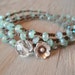 Boho beaded crochet necklace / 3x bracelet / 2x anklet - Laguna Beach - Thai Silver, bohemian, seafoam green, Shabby surfer chic, summer