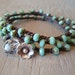 Turquoise wrap bracelet, necklace, 2x anklet - Boho Country Girl - rustic Thai Silver flower, bohemian crochet jewelry, beachy surfer