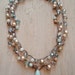 Luxe amazonite boho necklace "Winter in Malibu", robin egg blue, champagne, crystal, agate, beachy bohemian glam, bridal, beach wedding