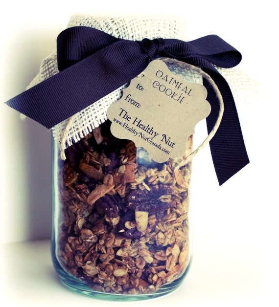 Oatmeal Cookie Gourmet Granola Gift Jar all by TheHealthyNut