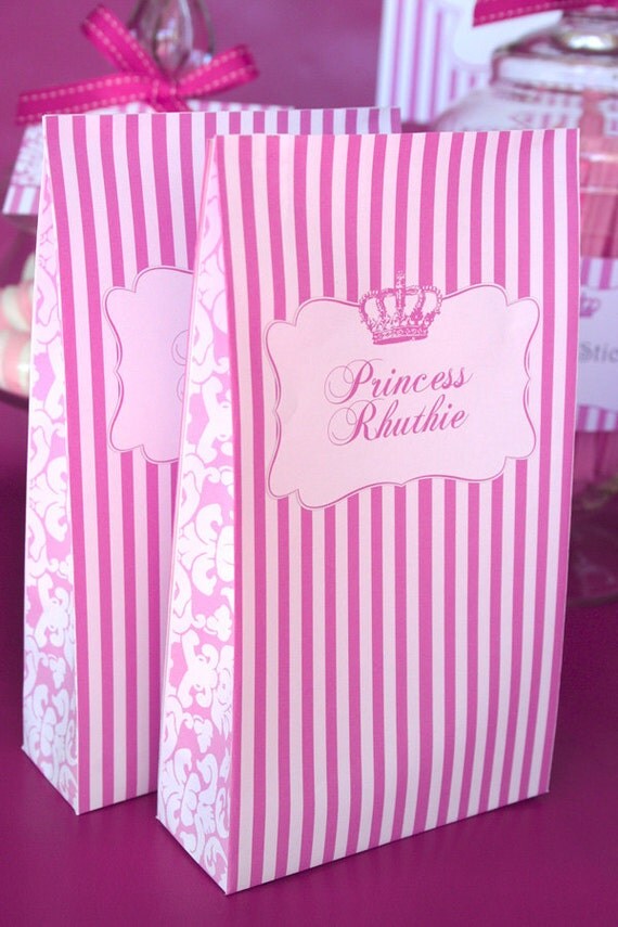 Princess Party Bag Template INSTANT DOWNLOAD - Editable & Printable Birthday Decorations, Decor, Candy Favor by Sassaby Parties Il_570xn