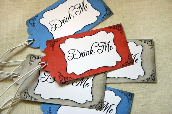 Alice in Wonderland 'Drink Me' Tags - Girls Birthday Party - DIY PRINTABLE FILE by Sassaby Il_570xn