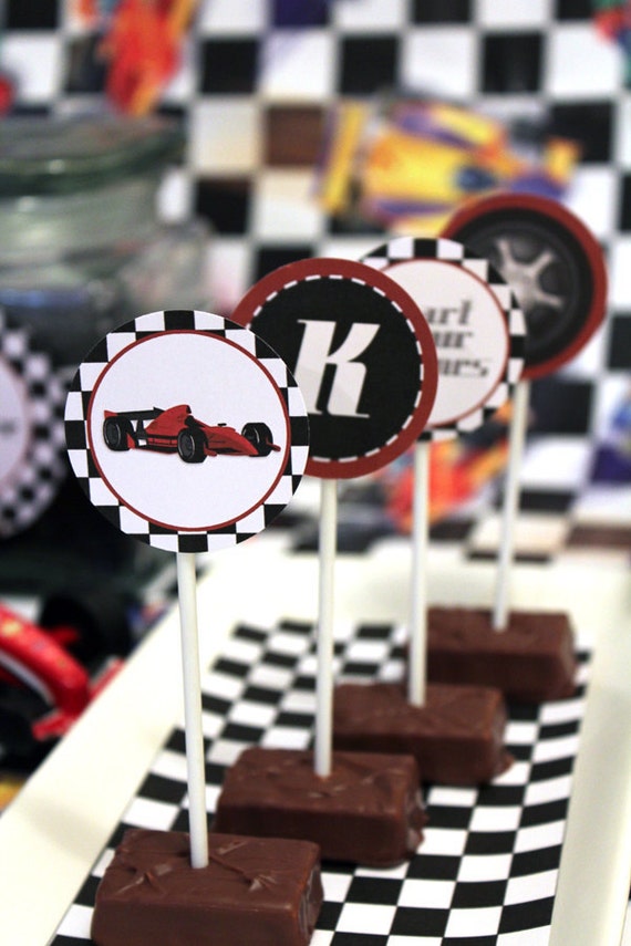 racing-car-party-circles-cupcake-toppers-instant-download-editable