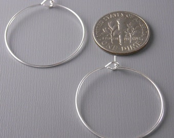 HOOP-SILVER-WINE-25MM - 20 pcs of 25mm Silver Plated Hoop Earrings