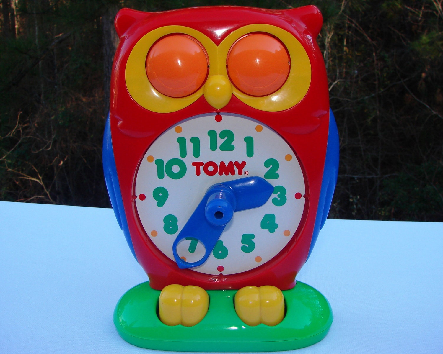 1990 Vintage Tomy Owl Clock Learning Time Toy