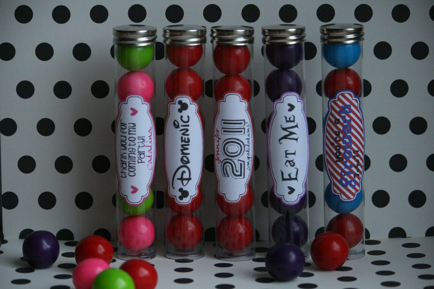Bubblegum Candy Tube Party Favors Set of 13 RESERVED FOR