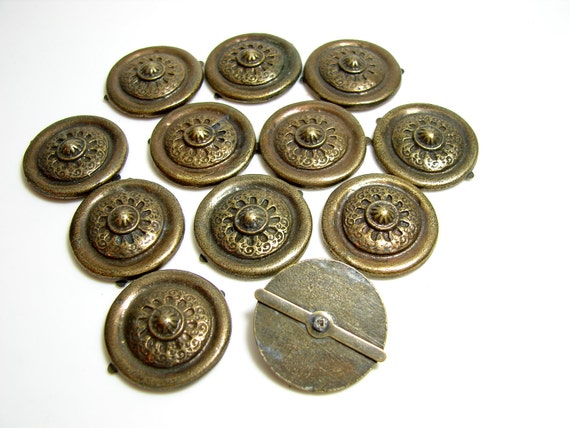 Vintage Decorative Metal Medallions with Paper FastenerType