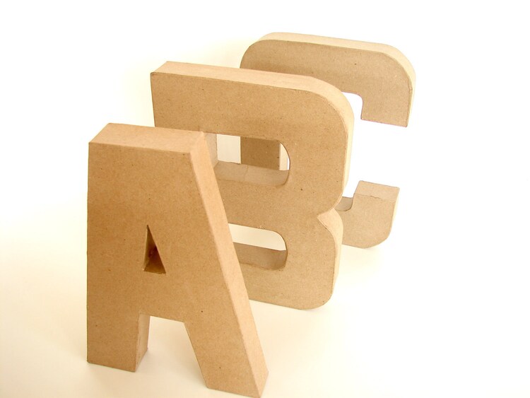 Paper Mache Letter B 12 tall Ready to Decorate by ThirdShift