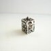 Fleur-de-lis Prayer Box Charm / Pendant (Square) in Antique Silver Finish - Create your own bracelet or necklace