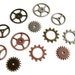 Metal Gears and Sprockets (Set of 12) in Silver, Brass, and Copper - Altered Art, Steampunk, and more