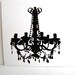 Fancy French Chandelier Stamp (Small Rubber Cling Mount Stamp) - Perfect for paper crafts, fabric, and more