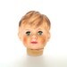 Vintage Sleepy Eye Boy Doll Head with Molded Curly Hair, Blue Eyes, and Full Lashes - Collectible, Quirky Home Decor, Altered Art