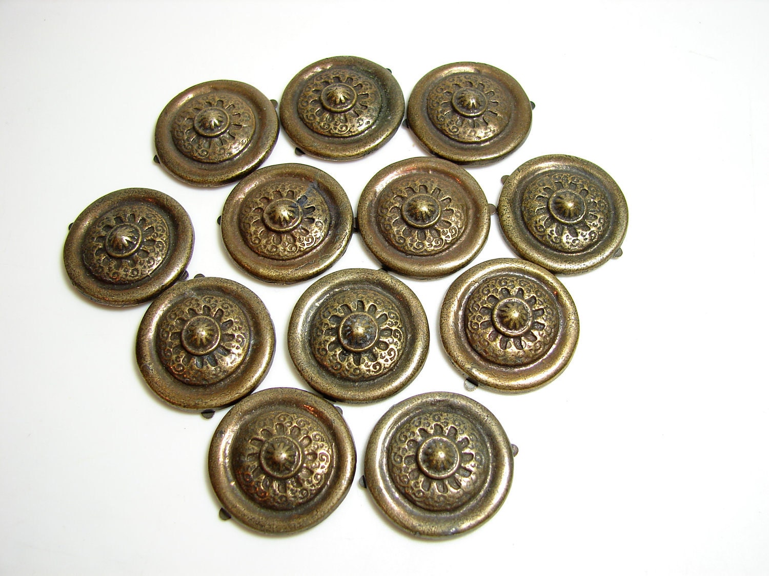 Vintage Decorative Metal Medallions with Paper Fastener-Type