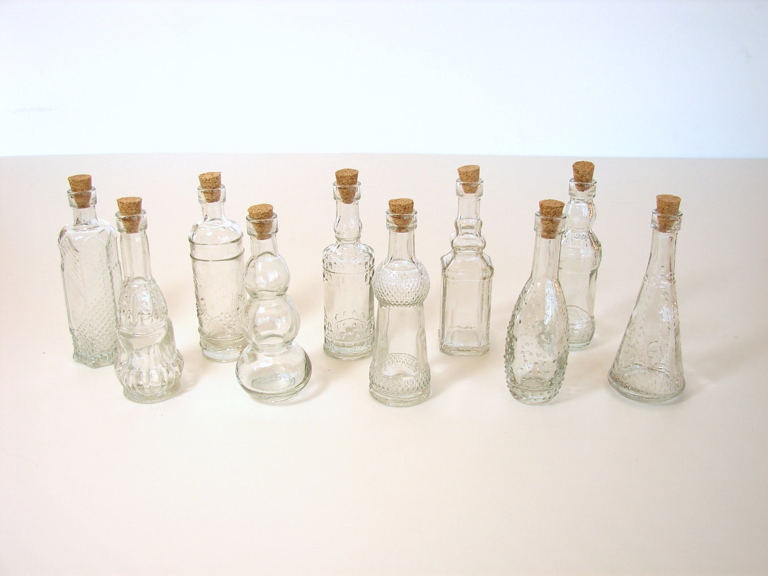 Decorative Clear Glass Bottle with Cork 5 tall Style