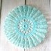 Plastic lace doily aqua