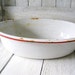 Vintage white enamel tin pan white metal Cottage Chic Farmhouse