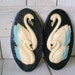 Art Deco plaques black white swans