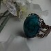 Bohemian Summer- Bronze and Turquoise Glass Cabochon Adjustable Ring