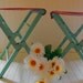Wood and Canvas Camp Chairs Set - Vintage Handmade - Shabby BoHo Chic