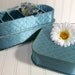 Aqua Blue Satin Quilted Lingerie Boxes - Matching Set of 3 - Vintage 1950s - Vanity Luxury Trio Collection - Shabby Chic