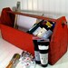 Crusty Rusty Wooden Tool Tote - Vintage Primitive Rustic Box - Handmade Tool Carrier