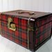 Reserved for CarolAnnGags - Retro Plaid Wood Train Case - Vintage Travel Carry On - Classic Tote - BoHo Handbag