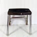 Industrial Mid Century Black Enamel and Chrome Step Stool - Vintage Heavy Duty Handy Booster - Shabby Chic Foot Rest