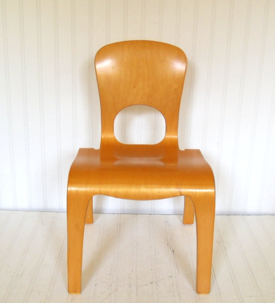 Community Child Size Chair Vintage Woodcrest Laminated Bent