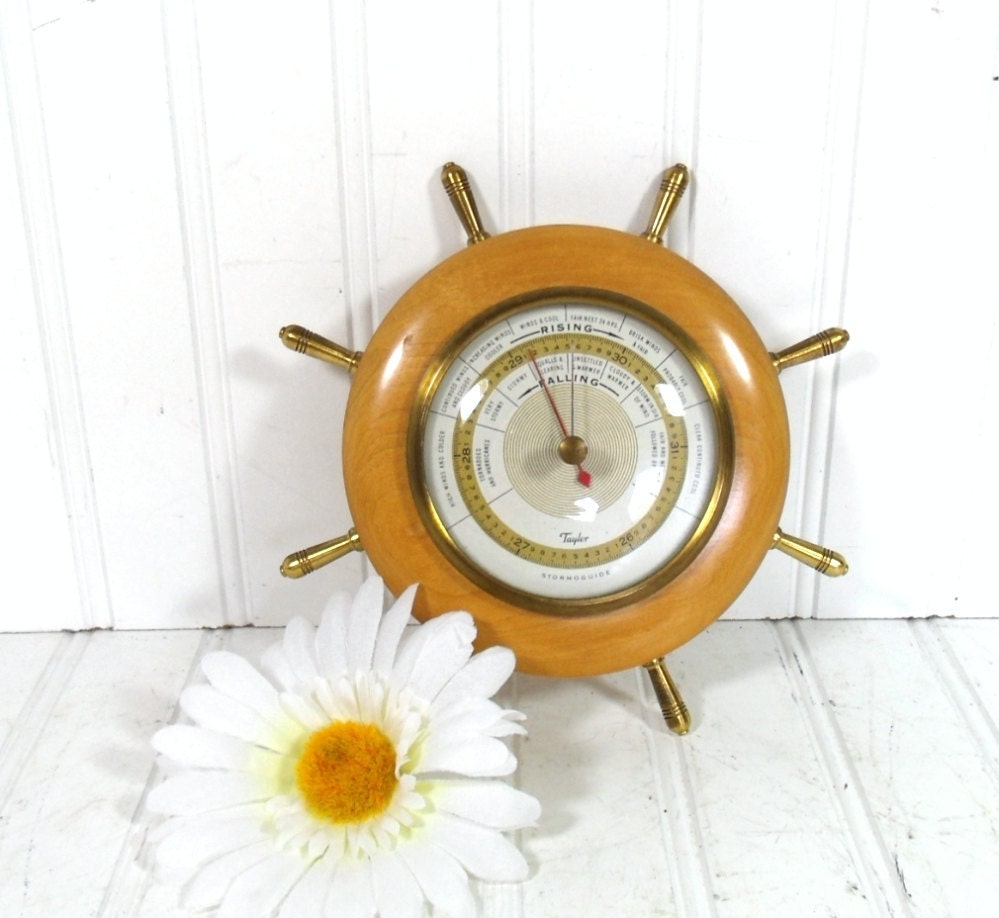 Retro Ships Wheel Barometer Vintage Taylor Storm by DivineOrders