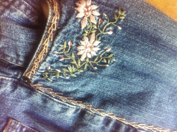 Items similar to Ralph Lauren Ladies embroidered jeans size 4 on Etsy