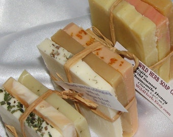 Cold Process Natural Soap Set by Wild Herb - Set of 3 Slices - Nice gift or Travel set