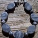 zebra and black silk stone bracelet 8 1/2 inch