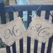 Mr & Mrs Chair Signs Burlap Wedding Sign Photo Prop decoration Rustic woodland
