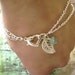 Double Stranded Figaro Bracelet with Filigree Leaf and Gemstones