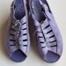 Unique Lavender Leather Lace-Up Sandals - Women's Size 7