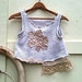 Romantic ecru top shabby vest natural sweater oatmeal linen shirt cotton top Tattered Crop bodice Anthropologie Style vintage top rustic