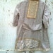 Boho autumn Rustic Prairie linen tunic Eco dress hand appliqued Rose Vintage Lace Duster, Coat shabby dress jacket