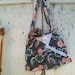 RESERVED FOR M. Shabby upcycled denim flowery purse iPad bag gym bag makeup bag yoga bag rustic purse, handmade bag boho hobo bag