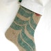 Upcycled Recycled / Decoration / Christmas Stocking / Coffee Bean Bag / Burlap / Cottage Chic / Country