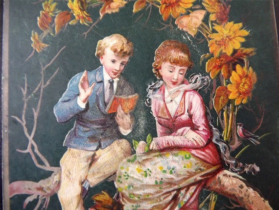 Items similar to Vintage Antique Victorian Card Greeting Card Ephemera ...