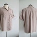 S A L E was 25.00 Vintage SILK Taupe Pocket Shirt Shortsleeves M/L/XL