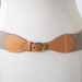 Vintage 90s Lady Canterbury Wide Elastic Taupe/Leather Accent Wide Belt NOS
