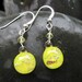 Lemon drop fused glass and sterling silver earrings